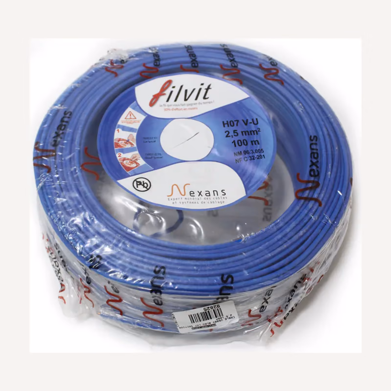 Câble U500 rigide 1.5MM bleu TUM — Visuel indicatif